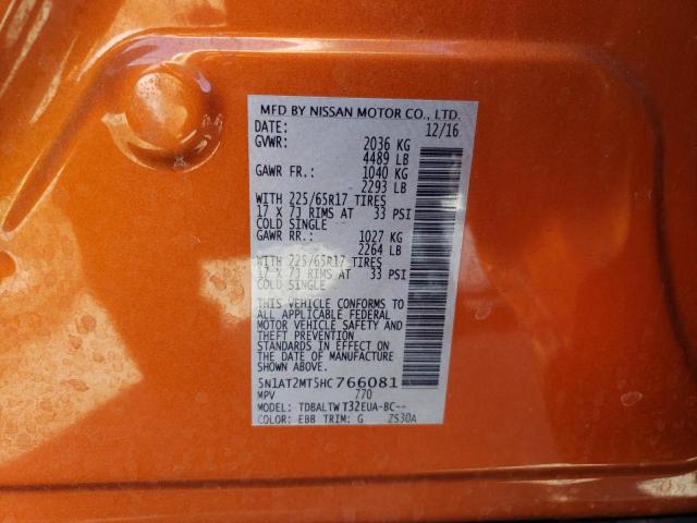 Photo 12 VIN: 5N1AT2MT5HC766081 - NISSAN ROGUE S 