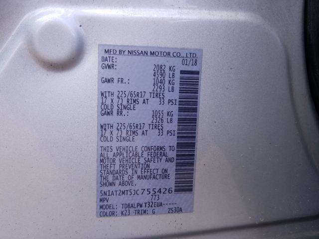 Photo 9 VIN: 5N1AT2MT5JC755426 - NISSAN ROGUE S 