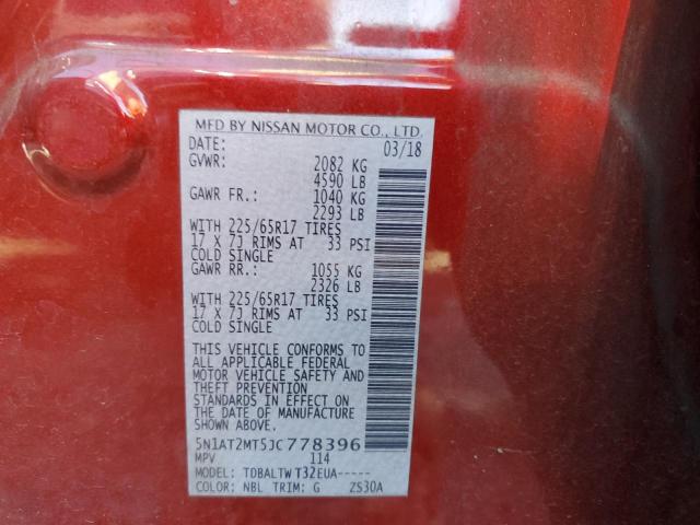 Photo 9 VIN: 5N1AT2MT5JC778396 - NISSAN ROGUE S 