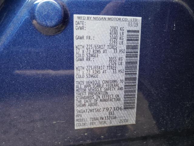 Photo 11 VIN: 5N1AT2MT5KC797306 - NISSAN ROGUE S 