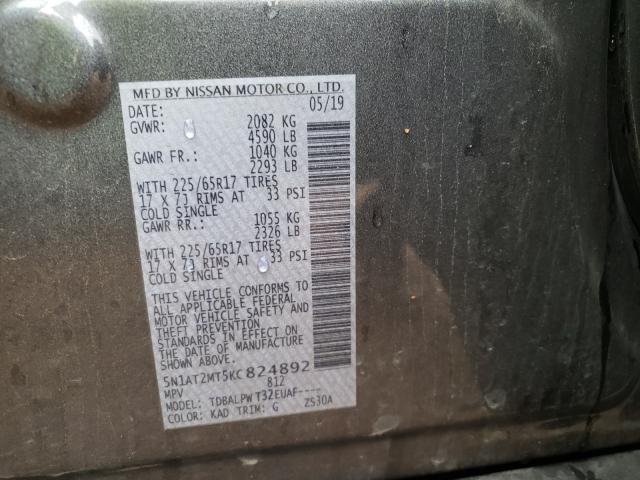 Photo 9 VIN: 5N1AT2MT5KC824892 - NISSAN ROGUE S 