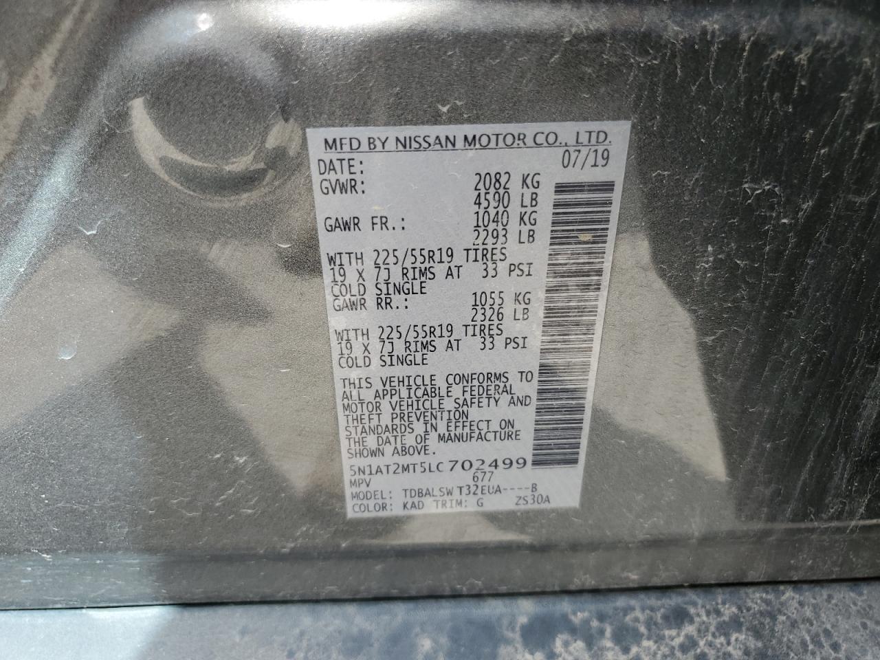 Photo 24 VIN: 5N1AT2MT5LC702499 - NISSAN ROGUE S 