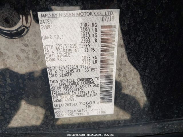 Photo 8 VIN: 5N1AT2MT5LC706035 - NISSAN ROGUE 