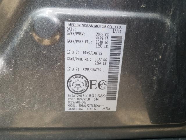 Photo 9 VIN: 5N1AT2MT6FC801689 - NISSAN ROGUE S 