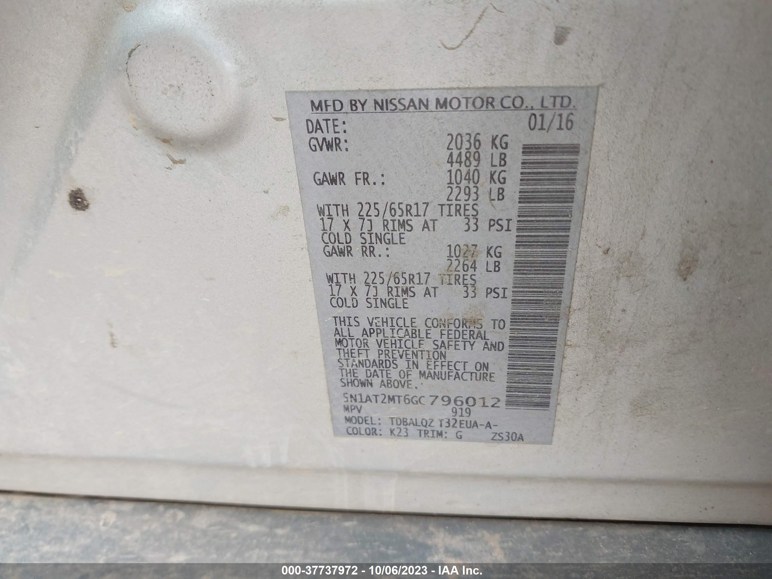 Photo 8 VIN: 5N1AT2MT6GC796012 - NISSAN ROGUE 