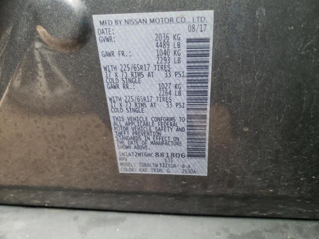 Photo 9 VIN: 5N1AT2MT6HC881806 - NISSAN ROGUE S 