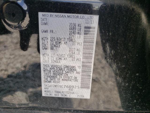 Photo 11 VIN: 5N1AT2MT7EC760925 - NISSAN ROGUE S 