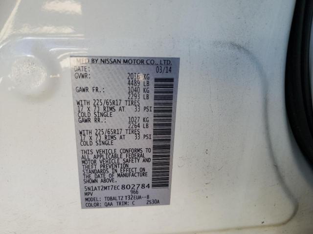 Photo 12 VIN: 5N1AT2MT7EC802784 - NISSAN ROGUE S 