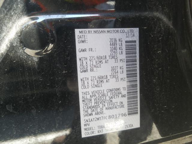 Photo 9 VIN: 5N1AT2MT7FC801796 - NISSAN ROGUE S 