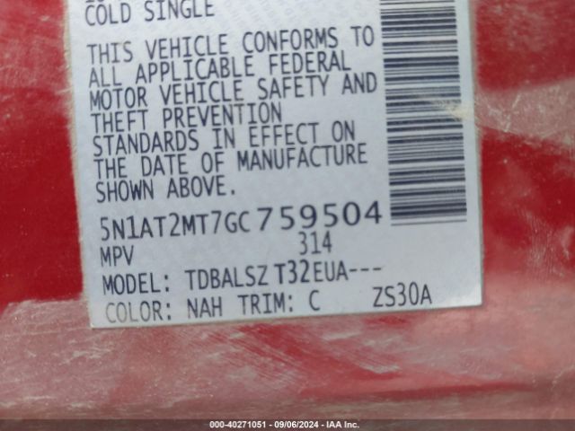 Photo 8 VIN: 5N1AT2MT7GC759504 - NISSAN ROGUE 