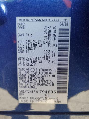 Photo 12 VIN: 5N1AT2MT7JC794695 - NISSAN ROGUE 