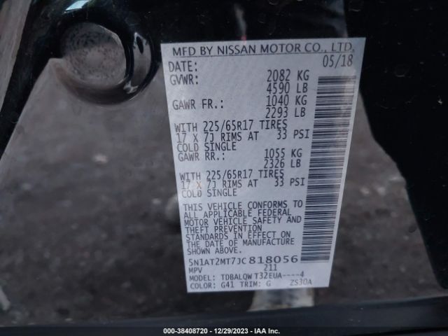 Photo 8 VIN: 5N1AT2MT7JC818056 - NISSAN ROGUE 