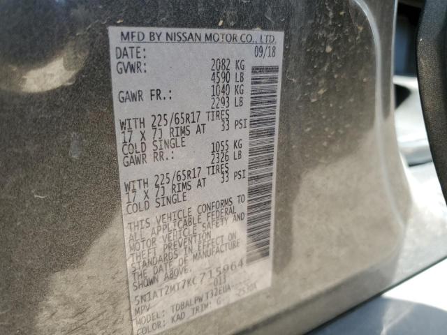 Photo 11 VIN: 5N1AT2MT7KC715964 - NISSAN ROGUE S 