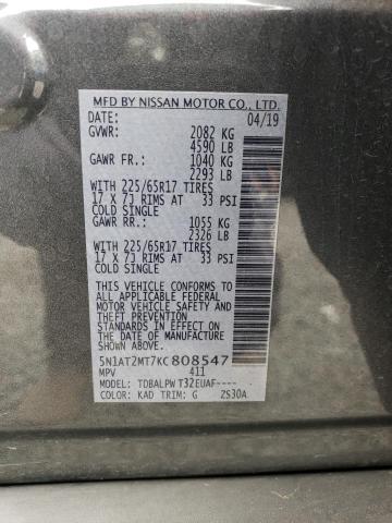 Photo 12 VIN: 5N1AT2MT7KC808547 - NISSAN ROGUE 