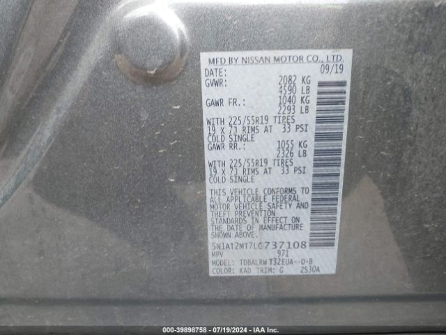 Photo 8 VIN: 5N1AT2MT7LC737108 - NISSAN ROGUE 