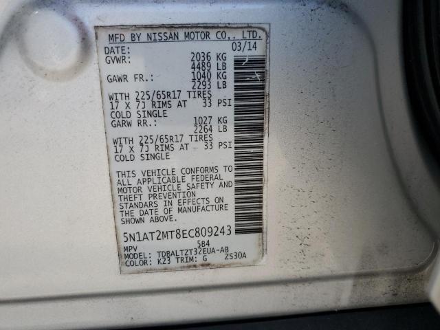 Photo 12 VIN: 5N1AT2MT8EC809243 - NISSAN ROGUE 