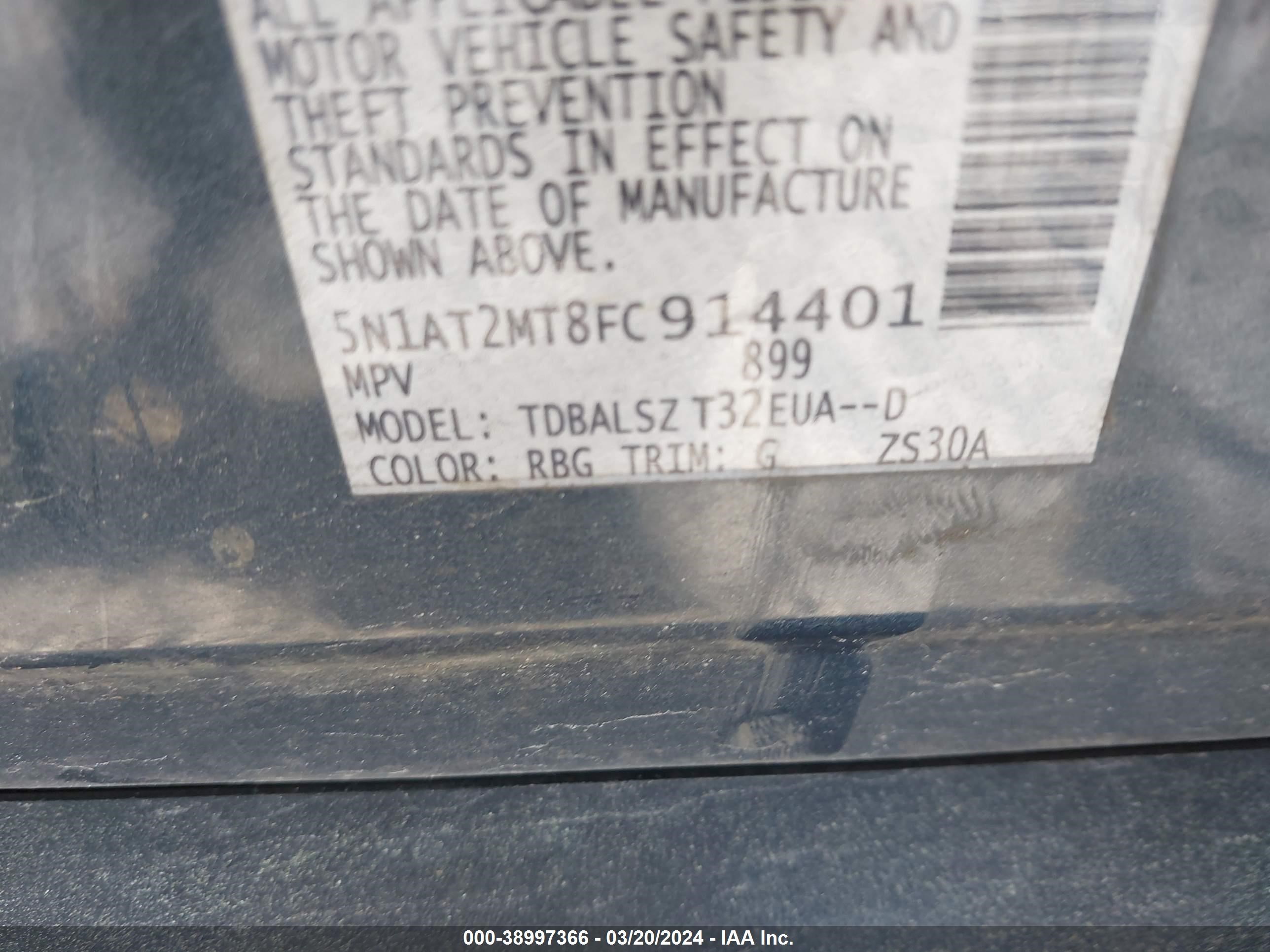 Photo 8 VIN: 5N1AT2MT8FC914401 - NISSAN ROGUE 