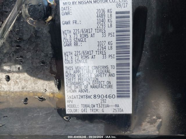 Photo 8 VIN: 5N1AT2MT8HC890460 - NISSAN ROGUE 