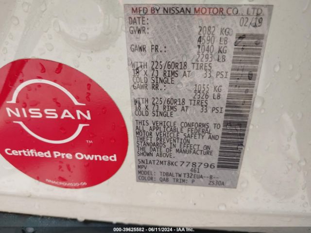 Photo 8 VIN: 5N1AT2MT8KC778796 - NISSAN ROGUE 