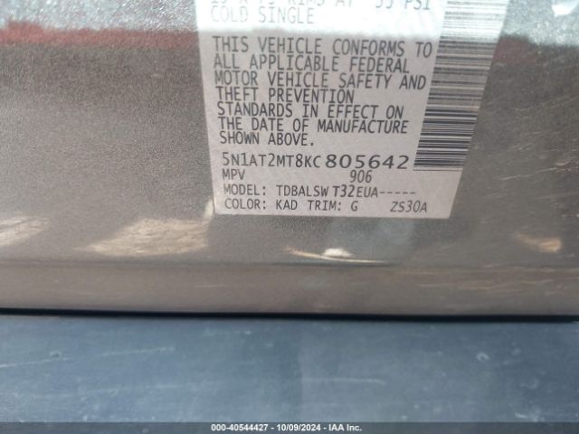 Photo 8 VIN: 5N1AT2MT8KC805642 - NISSAN ROGUE 