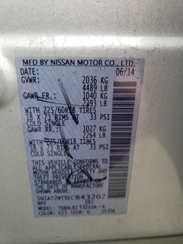 Photo 11 VIN: 5N1AT2MT9EC843207 - NISSAN ROGUE 