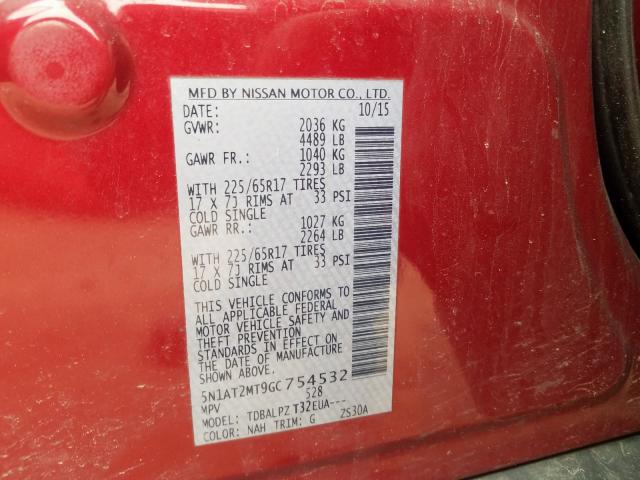 Photo 9 VIN: 5N1AT2MT9GC754532 - NISSAN ROGUE S 