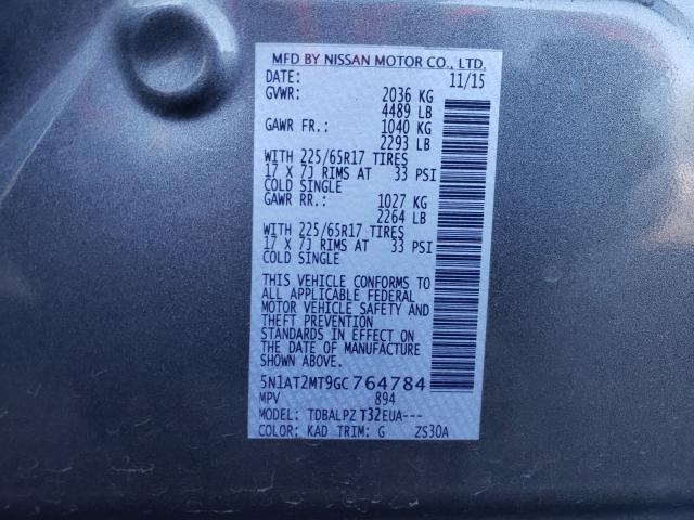 Photo 9 VIN: 5N1AT2MT9GC764784 - NISSAN ROGUE S 