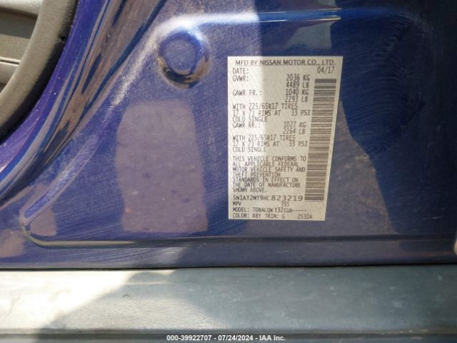 Photo 8 VIN: 5N1AT2MT9HC823219 - NISSAN ROGUE 