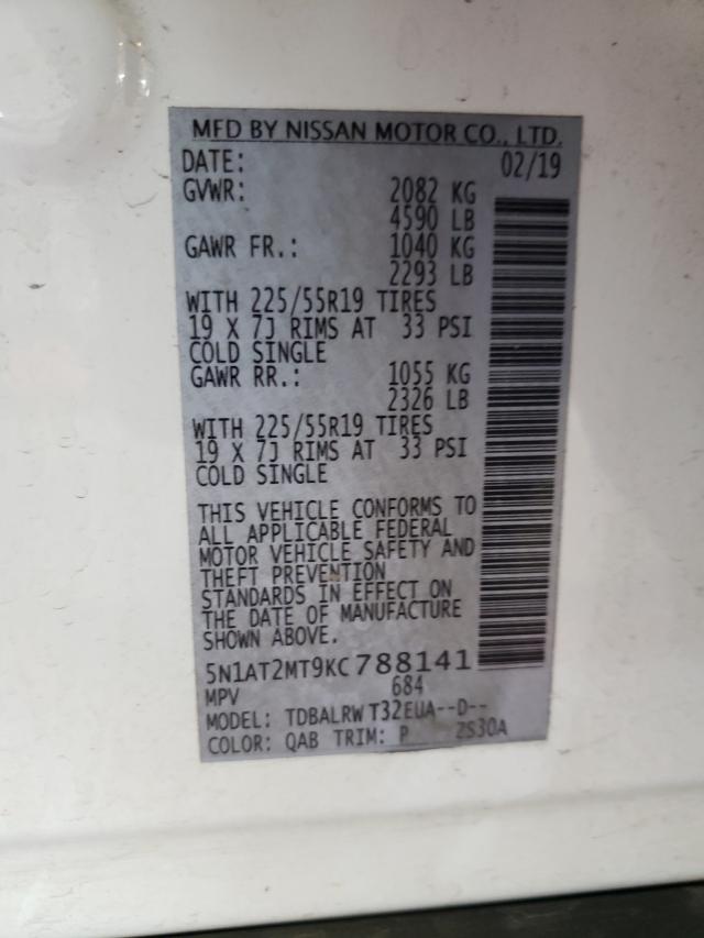 Photo 9 VIN: 5N1AT2MT9KC788141 - NISSAN ROGUE 