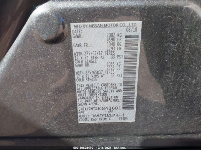 Photo 8 VIN: 5N1AT2MTXJC843601 - NISSAN ROGUE 