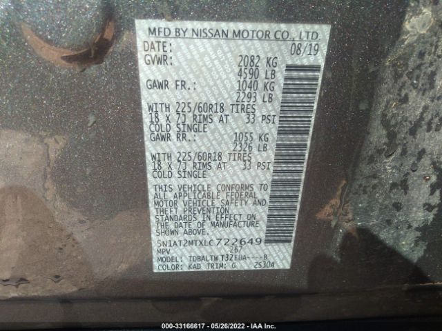 Photo 8 VIN: 5N1AT2MTXLC722649 - NISSAN ROGUE 