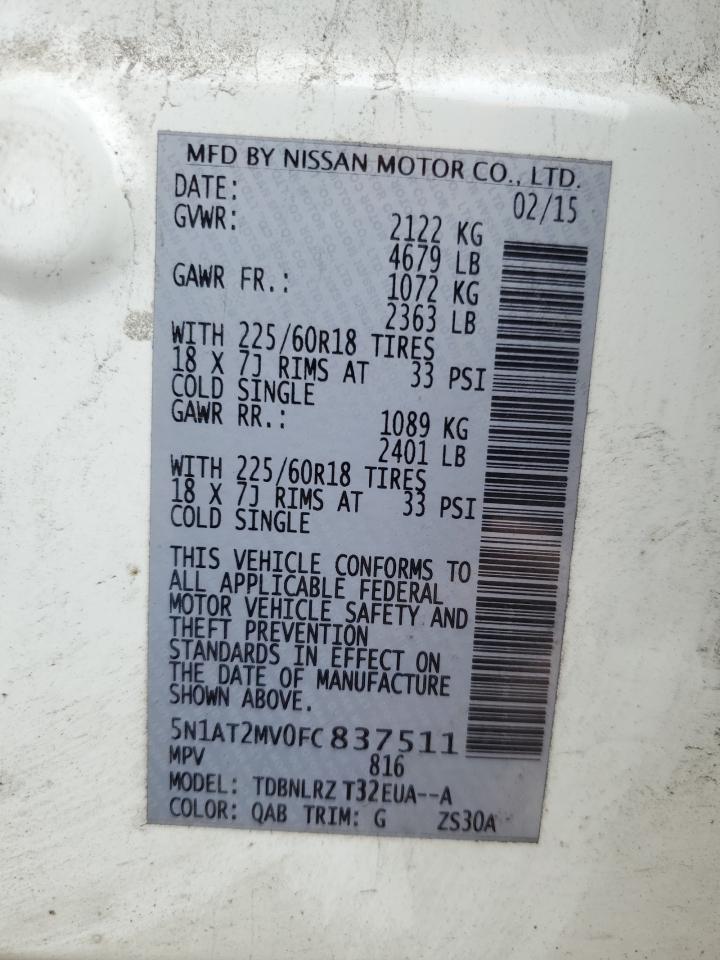 Photo 11 VIN: 5N1AT2MV0FC837511 - NISSAN ROGUE 