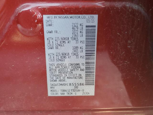 Photo 12 VIN: 5N1AT2MV0FC855586 - NISSAN ROGUE S 