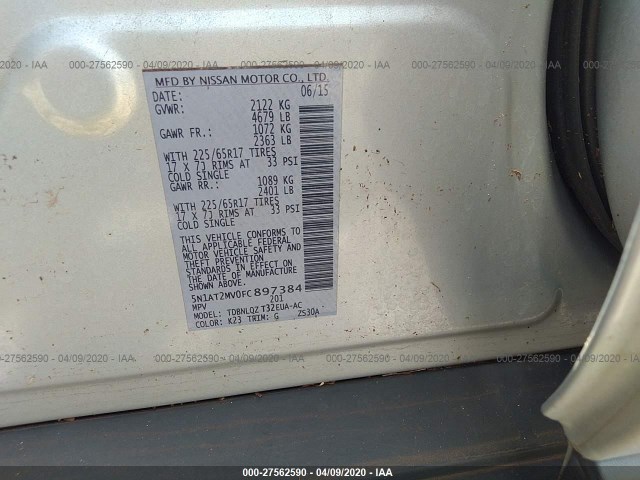 Photo 8 VIN: 5N1AT2MV0FC897384 - NISSAN ROGUE 