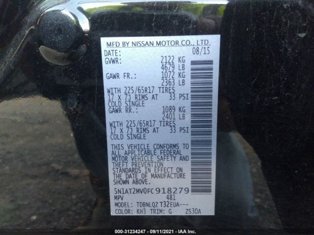 Photo 8 VIN: 5N1AT2MV0FC918279 - NISSAN ROGUE 