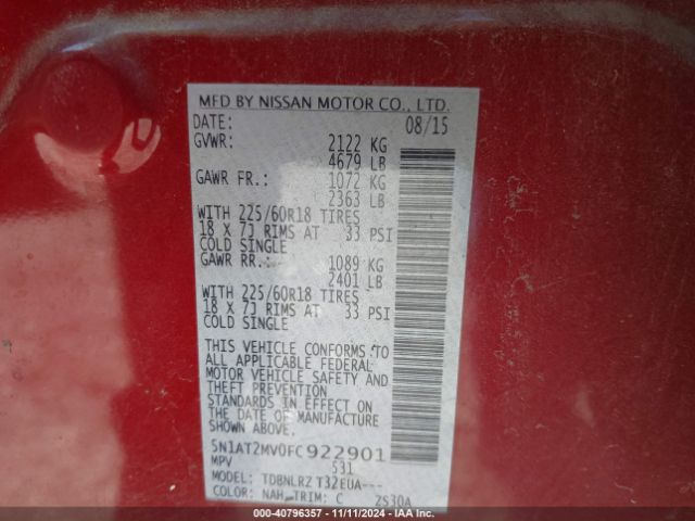 Photo 8 VIN: 5N1AT2MV0FC922901 - NISSAN ROGUE 