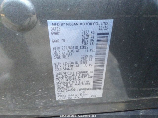 Photo 8 VIN: 5N1AT2MV0GC784942 - NISSAN ROGUE 