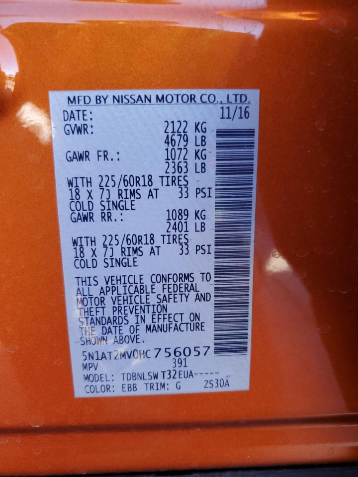 Photo 13 VIN: 5N1AT2MV0HC756057 - NISSAN ROGUE 