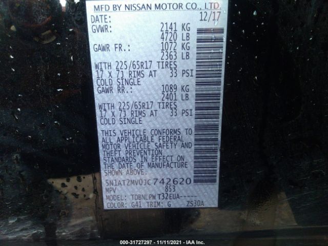 Photo 8 VIN: 5N1AT2MV0JC742620 - NISSAN ROGUE 