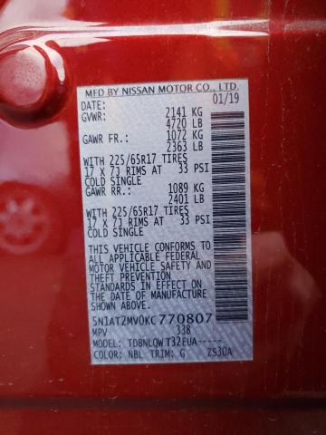 Photo 12 VIN: 5N1AT2MV0KC770807 - NISSAN ROGUE S 