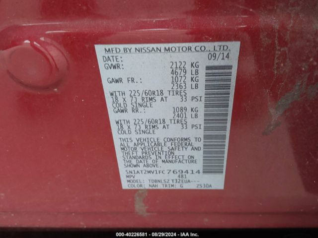 Photo 8 VIN: 5N1AT2MV1FC769414 - NISSAN ROGUE 