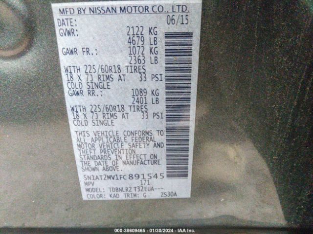 Photo 8 VIN: 5N1AT2MV1FC891545 - NISSAN ROGUE 