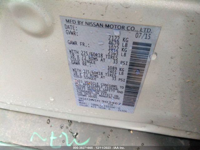 Photo 8 VIN: 5N1AT2MV1FC903967 - NISSAN ROGUE 