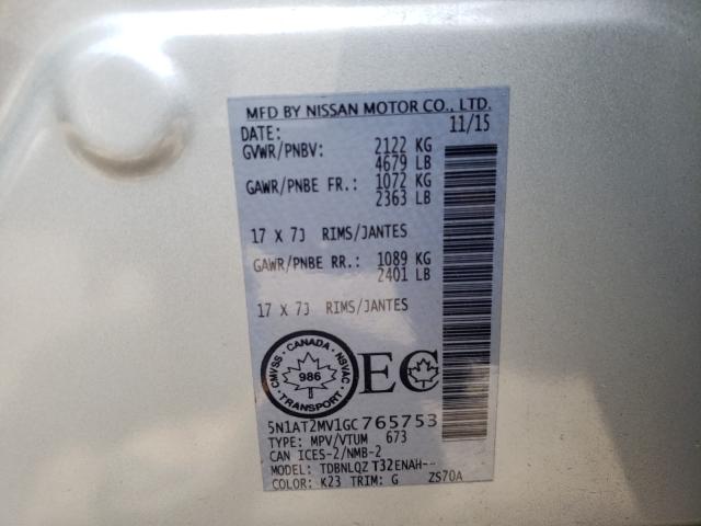 Photo 9 VIN: 5N1AT2MV1GC765753 - NISSAN ROGUE S 