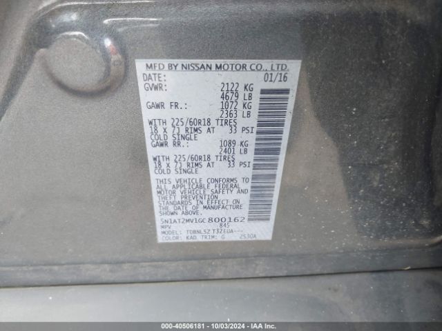 Photo 8 VIN: 5N1AT2MV1GC800162 - NISSAN ROGUE 