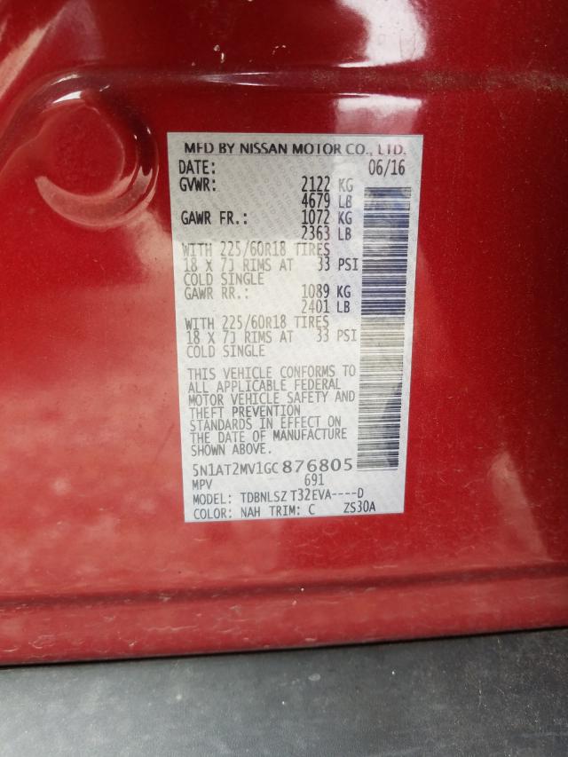 Photo 9 VIN: 5N1AT2MV1GC876805 - NISSAN ROGUE S 