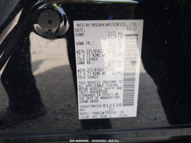 Photo 8 VIN: 5N1AT2MV1HC812538 - NISSAN ROGUE 