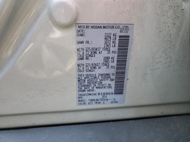 Photo 9 VIN: 5N1AT2MV1HC858869 - NISSAN ROGUE SV 