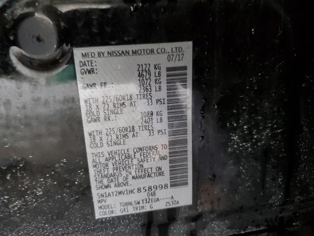 Photo 11 VIN: 5N1AT2MV1HC858998 - NISSAN ROGUE SV 