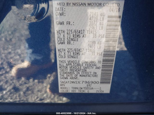 Photo 8 VIN: 5N1AT2MV1JC796900 - NISSAN ROGUE 